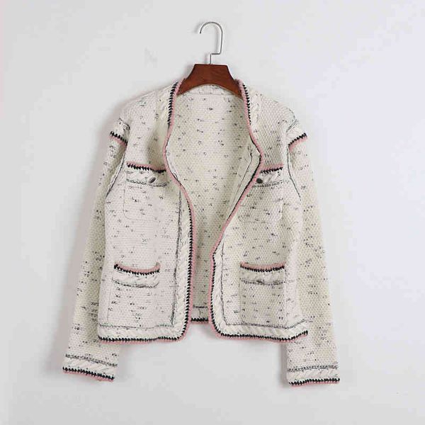 two piece dress xiaoxiang sweater women's cardigan autumn and winter mixed colors no buttons style celebrities all-purpose slim fit fri, White 
two piece dress xiaoxiang sweater women's cardigan autumn and winter mixed colors no buttons style celebrities all-purpose slim fit fri, White