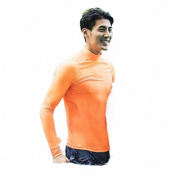 men's t-shirts ohsunny anti-uv sun protection men long sleeve swimsuit swim rash guard quick dry surf driving t shirt for sports gym be, White;black