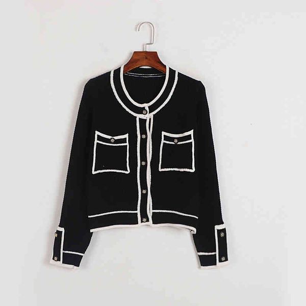 women's sweaters spring and autumn season small fragrance color contrast long sleeve knitted cardigan women's thin loose casual ro, White;black
women's sweaters spring and autumn season small fragrance color contrast long sleeve knitted cardigan women's thin loose casual ro, White;black