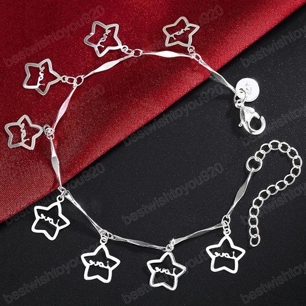 925 sterling silver star pendant chain bracelet for women fashion wedding engagement party charm jewelry, Black
925 sterling silver star pendant chain bracelet for women fashion wedding engagement party charm jewelry, Black
