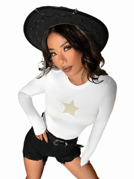 star print slim fit tee o6ar#, White