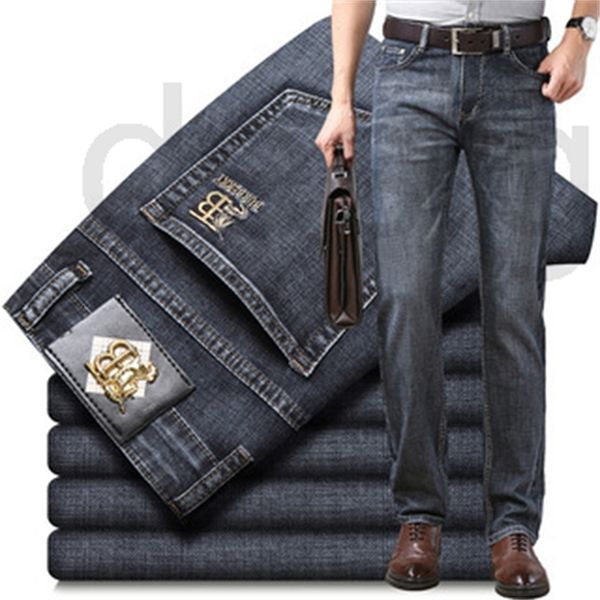 men's jeans designer european jeans men's spring and summer thin high waist elastic straight tube loose business casual q970, Blue
men's jeans designer european jeans men's spring and summer thin high waist elastic straight tube loose business casual q970, Blue
