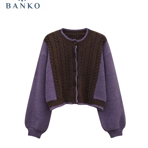 women autumn winter crewneck contrast color puff long sleeve knitwear coat loose casual lady knitted cardigan sweater w220817, White;black
women autumn winter crewneck contrast color puff long sleeve knitwear coat loose casual lady knitted cardigan sweater w220817, White;black