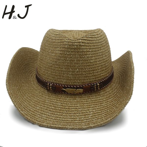 summer straw women men hollow western cowboy hat with fashion leather 220818, Blue;gray
summer straw women men hollow western cowboy hat with fashion leather 220818, Blue;gray