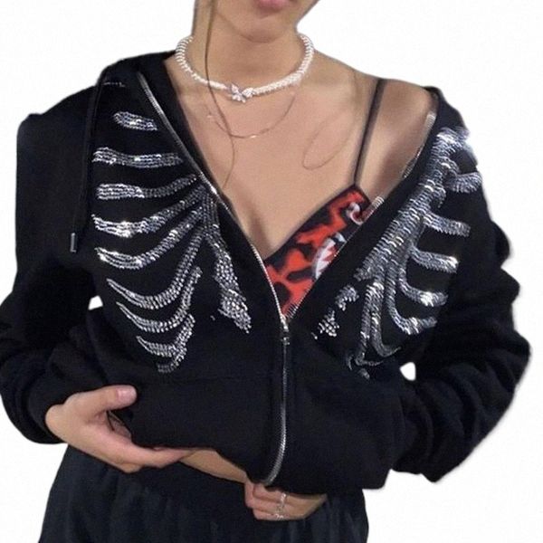 women's hoodies & sweatshirts 2021 autumn y2k rhinestone skeleton zip up oversized goth women grunge hooded jacket streetwear retro clo, Black
women's hoodies & sweatshirts 2021 autumn y2k rhinestone skeleton zip up oversized goth women grunge hooded jacket streetwear retro clo, Black