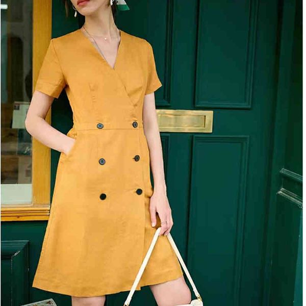 casual dresses summer linen cotton waist closed dress with double breasted v-neck shows a thin temperament. it can be used in any way. mediu, Black;gray
casual dresses summer linen cotton waist closed dress with double breasted v-neck shows a thin temperament. it can be used in any way. mediu, Black;gray