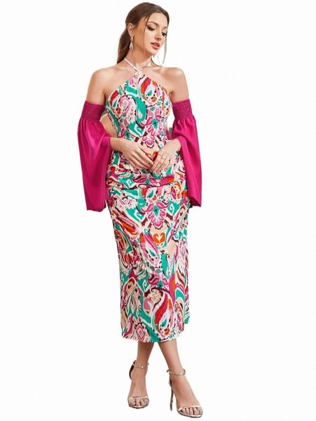 cold shoulder tie backless split back graphic print dress 011p#, Black;gray
cold shoulder tie backless split back graphic print dress 011p#, Black;gray