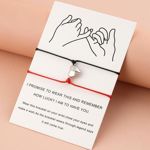 2pcs set heart-shaped strand magnet couple bracelet adjustable black red rope hand classic men women paired wholesale
2pcs set heart-shaped strand magnet couple bracelet adjustable black red rope hand classic men women paired wholesale