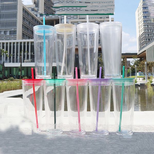 24oz clear plastic tumblers flat lid acrylic water bottles with colorful straw 710ml double walled portable office coffee mug reusable trans
24oz clear plastic tumblers flat lid acrylic water bottles with colorful straw 710ml double walled portable office coffee mug reusable trans