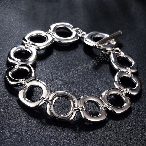 925 sterling silver four square checkered bracelet chain for man women wedding engagement party jewelry, Golden;silver
925 sterling silver four square checkered bracelet chain for man women wedding engagement party jewelry, Golden;silver