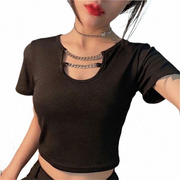 short sleeve t shirt round neck chain hollow crop solid cute punk t-shirt women harajuku summer korean tee black white women's c2ys#
short sleeve t shirt round neck chain hollow crop solid cute punk t-shirt women harajuku summer korean tee black white women's c2ys#