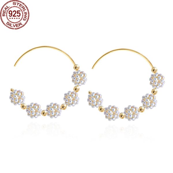925 silver earrings charms millet flower balls baroque pearl temperament net red niche design light luxury fashion jewelry gift, Golden
925 silver earrings charms millet flower balls baroque pearl temperament net red niche design light luxury fashion jewelry gift, Golden