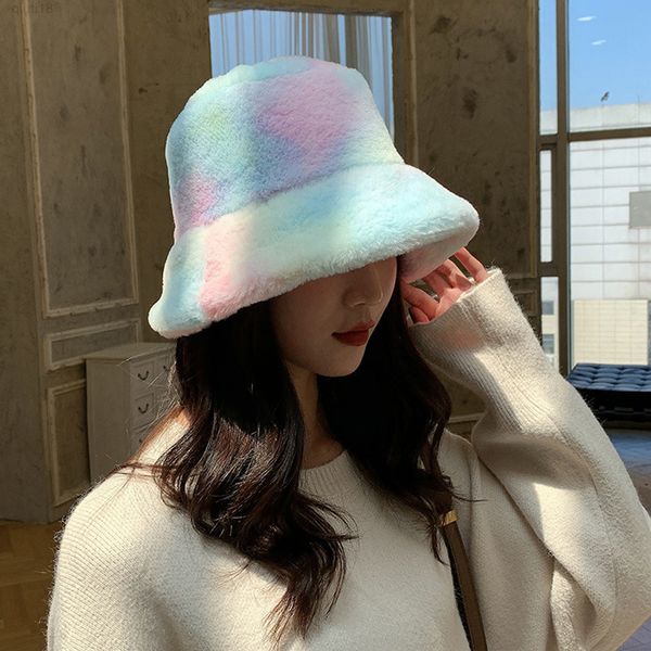 faux fur winter bucket hat for women fashion rainbow soft warm tie-dye bucket hats fishing cap lady outdoor vacation hat cap y220818, Blue;gray
faux fur winter bucket hat for women fashion rainbow soft warm tie-dye bucket hats fishing cap lady outdoor vacation hat cap y220818, Blue;gray