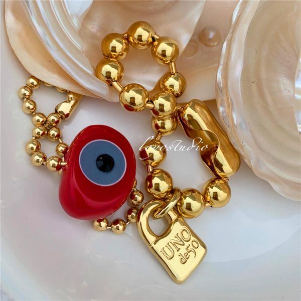 vintage geometric resin strands eyes metal lock pendant bracelets retro beaded bracelet women girl trendy jewelry, Black
vintage geometric resin strands eyes metal lock pendant bracelets retro beaded bracelet women girl trendy jewelry, Black