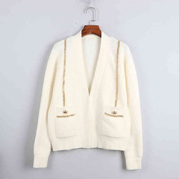 women's sweaters yang mi's same sweater cardigan women's autumn winter and spring gold chain v-neck sweater black short fashi, White;black
women's sweaters yang mi's same sweater cardigan women's autumn winter and spring gold chain v-neck sweater black short fashi, White;black