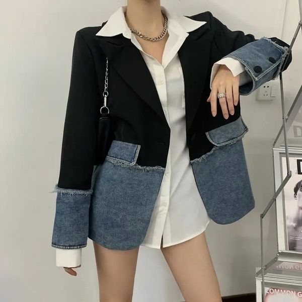 suits jacket women blazers female spring autumn and jackets blouses blazer mujer femme long coat festival loose bf 220818, Black;brown 
suits jacket women blazers female spring autumn and jackets blouses blazer mujer femme long coat festival loose bf 220818, Black;brown