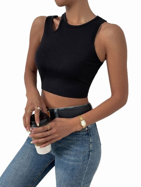 cut out crop tank knit 55i4#, White;black
cut out crop tank knit 55i4#, White;black