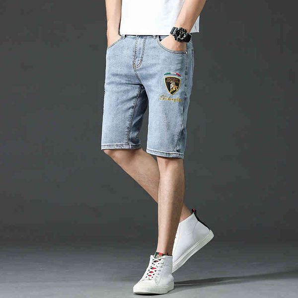 men's jeans high end fashion brand jinniu embroidery drill summer thin jeans men's print slim fit elastic 5-point shorts m1nd, Blue
men's jeans high end fashion brand jinniu embroidery drill summer thin jeans men's print slim fit elastic 5-point shorts m1nd, Blue