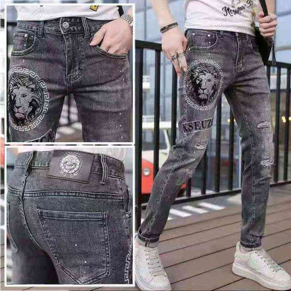 men's jeans jeans drill small feet slim fit fashion pants men's wear perforated elastic autumn pants dvpa, Blue
men's jeans jeans drill small feet slim fit fashion pants men's wear perforated elastic autumn pants dvpa, Blue