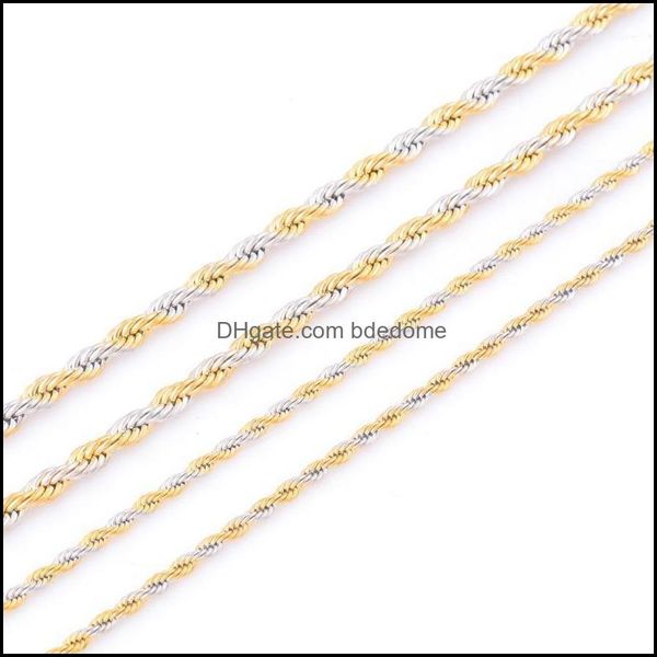 chains sier gold tone rope chain stainless steel necklace for fashion women men jewelry gift1 drop delivery 2021 bdedome dh86t, Silver
chains sier gold tone rope chain stainless steel necklace for fashion women men jewelry gift1 drop delivery 2021 bdedome dh86t, Silver