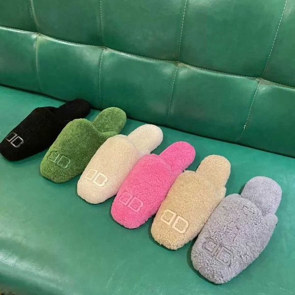 2022 women bb wool plush slippers fluffy cashmere paris slipper luxury brand designer flat winter autumn shoes warm indoor flip flops, Black
2022 women bb wool plush slippers fluffy cashmere paris slipper luxury brand designer flat winter autumn shoes warm indoor flip flops, Black
