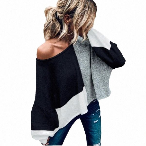 women's sweaters autumn spring contrast color women sweater casual long sleeve pullover knitted jumper femme bayan triko kazak f8ye#, White;black
women's sweaters autumn spring contrast color women sweater casual long sleeve pullover knitted jumper femme bayan triko kazak f8ye#, White;black