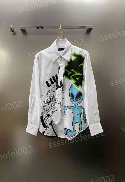 designer womens casual shirts woman blouses 22ss printed loose fit lapel shirt with tie fashion brand luxury t-shirts women clothing, White
designer womens casual shirts woman blouses 22ss printed loose fit lapel shirt with tie fashion brand luxury t-shirts women clothing, White