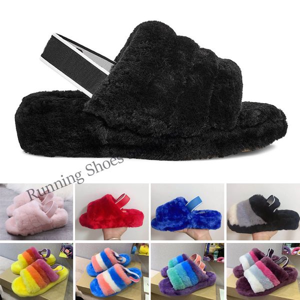 classic fluffy women's girl designer slippers sandals outdoor plush fur women house slippers boot with rubber soles, Black
classic fluffy women's girl designer slippers sandals outdoor plush fur women house slippers boot with rubber soles, Black