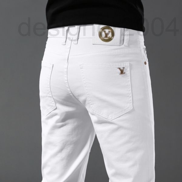 men's jeans designer brand black white jeans men's spring summer fashion br embroidery slim fit small feet korean casual pants, Blue
men's jeans designer brand black white jeans men's spring summer fashion br embroidery slim fit small feet korean casual pants, Blue