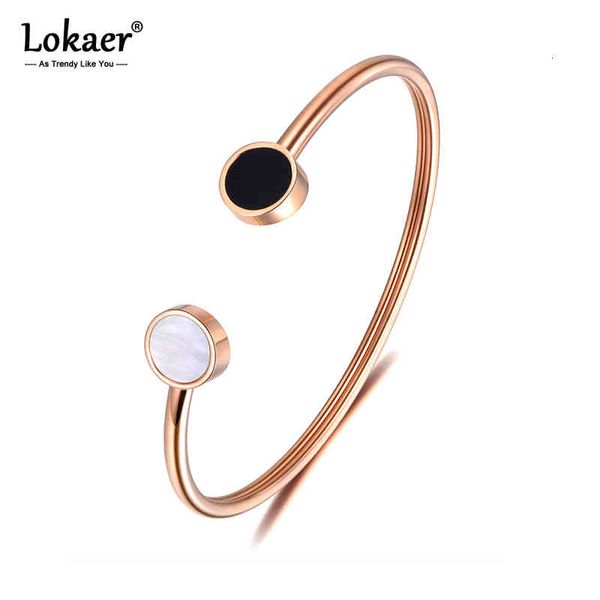 designer jewelry lokaer stainless steel bangle white & black shell rose gold color bracelet simple design chirstmas gift b18175
designer jewelry lokaer stainless steel bangle white & black shell rose gold color bracelet simple design chirstmas gift b18175