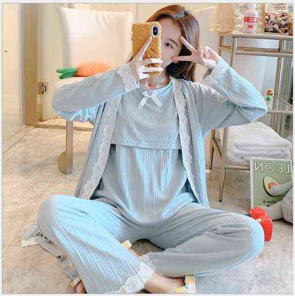 lace patchwork autumn breastfeeding pyjama suits 3 pcsset maternity nursing nightwear women nightwear for pregnant women j220813, White
lace patchwork autumn breastfeeding pyjama suits 3 pcsset maternity nursing nightwear women nightwear for pregnant women j220813, White