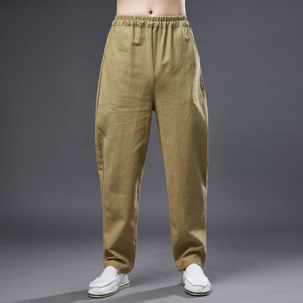linen men's pants loose casual trousers breathable ethnic streetwear outdoor clothing elastic waist sweatpants, Black
linen men's pants loose casual trousers breathable ethnic streetwear outdoor clothing elastic waist sweatpants, Black