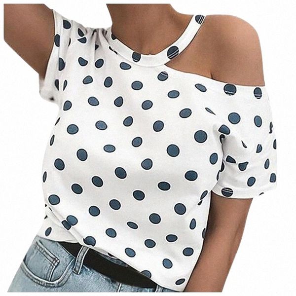 women's t-shirt fashion dot printing t-shirts loose shoulder short sleeve casual lady tee shirts harajuku ropa mujer camisetas 59i1#, White
women's t-shirt fashion dot printing t-shirts loose shoulder short sleeve casual lady tee shirts harajuku ropa mujer camisetas 59i1#, White