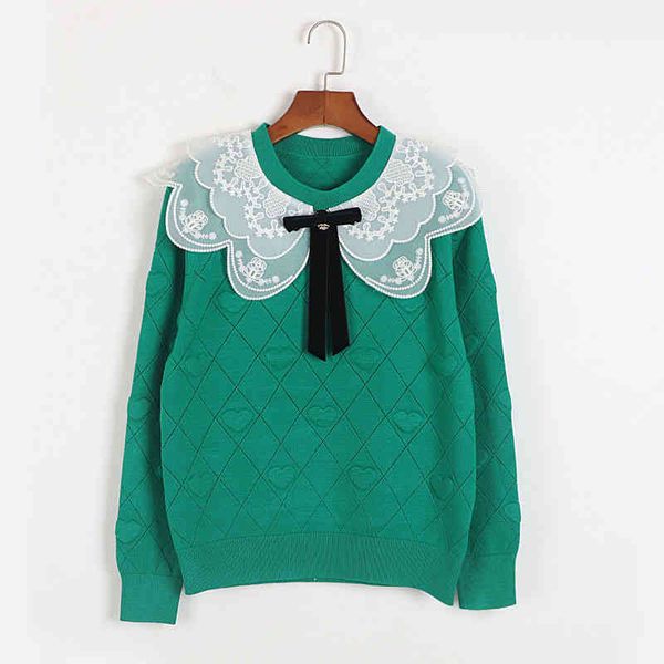 women's sweaters lace doll neck stitched bow bottom shirt early autumn and winter college style loose sweet sweater j1io, White;black
women's sweaters lace doll neck stitched bow bottom shirt early autumn and winter college style loose sweet sweater j1io, White;black