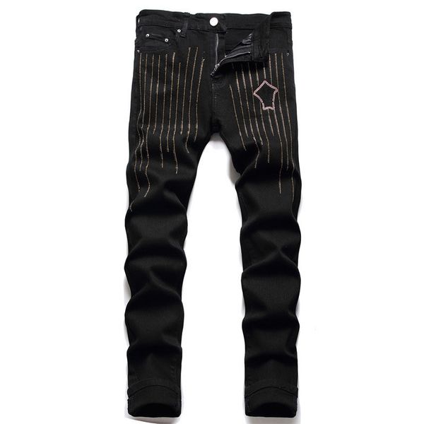 designer bootcut jeans for men denim black pants chic comfy style skinny slim tight trousers with trend brand back logo tags pantalon homme, Blue
designer bootcut jeans for men denim black pants chic comfy style skinny slim tight trousers with trend brand back logo tags pantalon homme, Blue