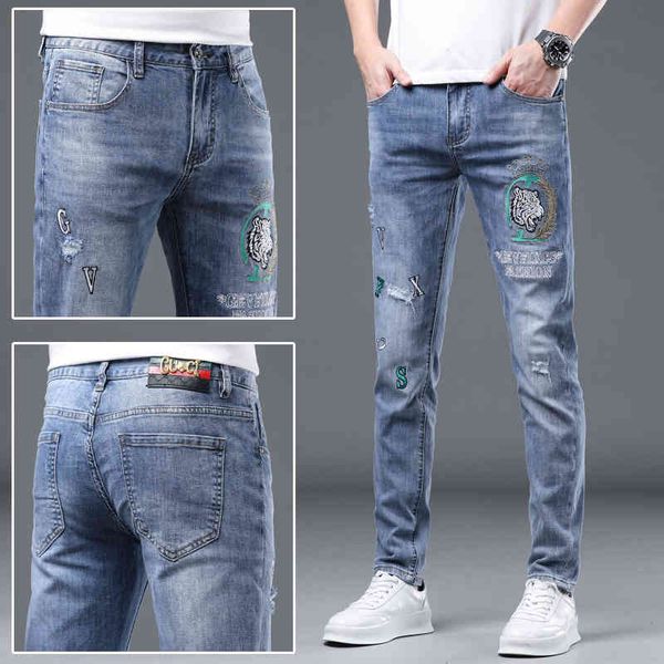 men's jeans european fashion brand tiger head embroidery men's jeans elastic slim fit feet spring and summer blue casual pants tlg
men's jeans european fashion brand tiger head embroidery men's jeans elastic slim fit feet spring and summer blue casual pants tlg