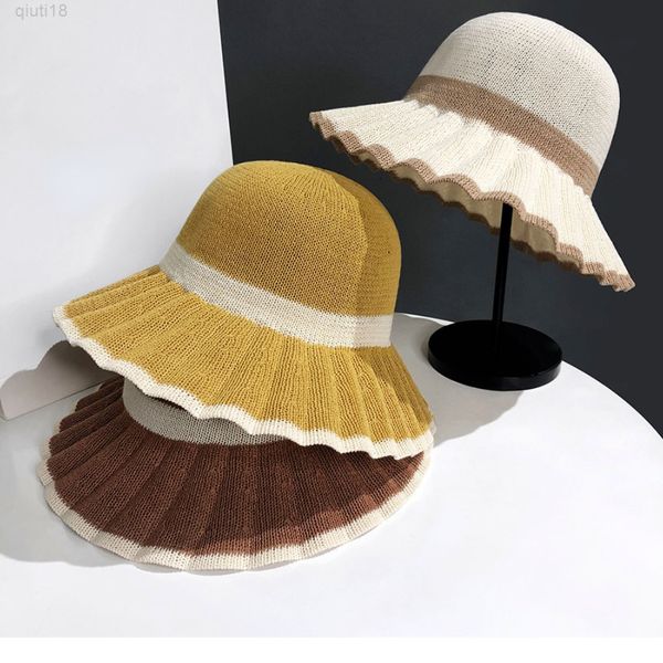 2022 japanese new color pleated knit fisherman hat sunbonnet women's summer fashion versatile sunscreen face sun hat y220818, Blue;gray
2022 japanese new color pleated knit fisherman hat sunbonnet women's summer fashion versatile sunscreen face sun hat y220818, Blue;gray