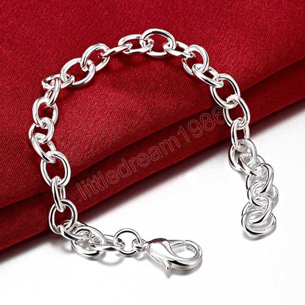925 sterling silver basic chain bracelet for woman charm wedding engagement fashion party jewelry, Black
925 sterling silver basic chain bracelet for woman charm wedding engagement fashion party jewelry, Black