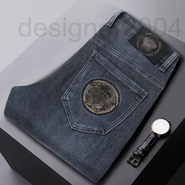 men's jeans designer new autumn men's jeans cotton korean version thick elastic small feet slim fit high-end medusa long pants xjw, Blue
men's jeans designer new autumn men's jeans cotton korean version thick elastic small feet slim fit high-end medusa long pants xjw, Blue