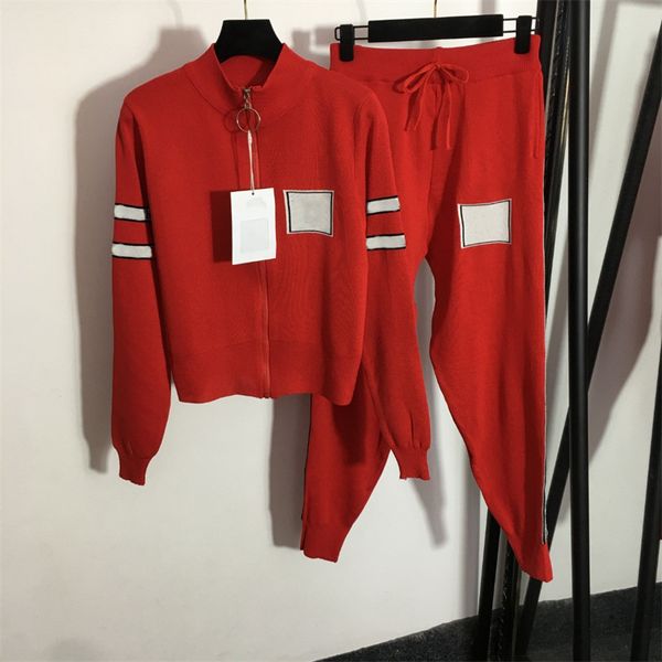 women's two piece pants knitted sports suit letter print standing collar long sleeve zipper cardigan tracksuit jacketss, White
women's two piece pants knitted sports suit letter print standing collar long sleeve zipper cardigan tracksuit jacketss, White