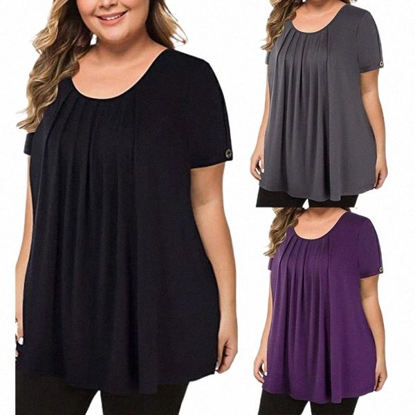 women's t-shirt plus-size fashion woman o-neck short sleeve solid loose 41wt#, White
women's t-shirt plus-size fashion woman o-neck short sleeve solid loose 41wt#, White