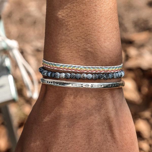 fashion handmade charm 925 silver strand plated bracelet set 4mm natural weathered agate beaded knot rope friendship, Black
fashion handmade charm 925 silver strand plated bracelet set 4mm natural weathered agate beaded knot rope friendship, Black
