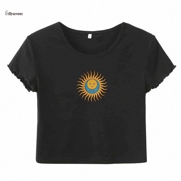 women's fashion graphic tees women t-shirts sun moon print navel t-shirt short sleeve round neck roupas femininas a3b8#, White
women's fashion graphic tees women t-shirts sun moon print navel t-shirt short sleeve round neck roupas femininas a3b8#, White
