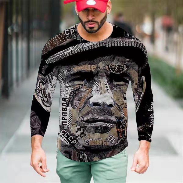 men's t-shirts fashion spring autumn men t shirts vintage 3d portrait letters printing long sleeve o collar casual t-shirt for male spo, White;black
men's t-shirts fashion spring autumn men t shirts vintage 3d portrait letters printing long sleeve o collar casual t-shirt for male spo, White;black