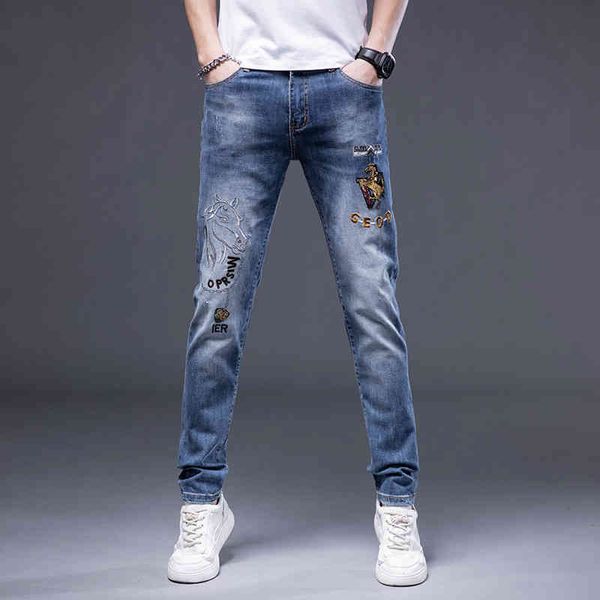 men's jeans high end embroidered men's jeans spring and summer blue elastic slim fit small foot trend casual pants rfoj
men's jeans high end embroidered men's jeans spring and summer blue elastic slim fit small foot trend casual pants rfoj