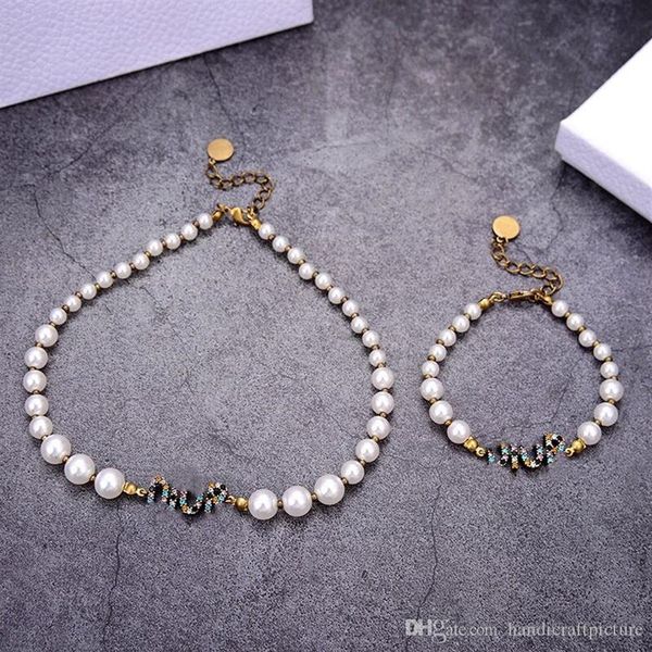 fashion jewelry sets women luxury designer bracelet necklaces pearl choker with diamond letter d stamps brass beads chain for part300d, Silver
fashion jewelry sets women luxury designer bracelet necklaces pearl choker with diamond letter d stamps brass beads chain for part300d, Silver