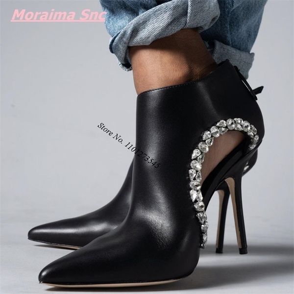 autumn women concise boots luxury brand stiletto diamond pointedtoe hollow ankle zipper leather fashion office shoes 220818, Black
autumn women concise boots luxury brand stiletto diamond pointedtoe hollow ankle zipper leather fashion office shoes 220818, Black