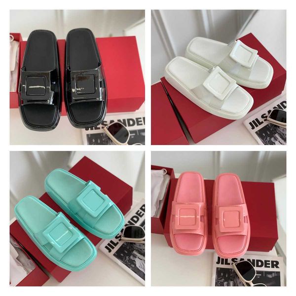 2022 luxury designer women slippers vivier slide wrapped leather buckle upper sandals summer beach fashion simple with box size, Black
2022 luxury designer women slippers vivier slide wrapped leather buckle upper sandals summer beach fashion simple with box size, Black
