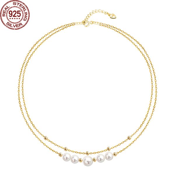 925 silver baroque shell pearl beaded necklaces double layered ins style simple light and luxurious collarbone chain female jewelry
925 silver baroque shell pearl beaded necklaces double layered ins style simple light and luxurious collarbone chain female jewelry