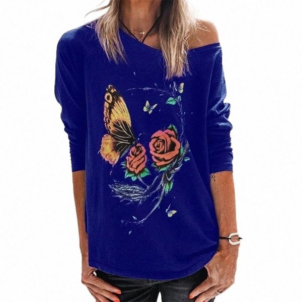 women's t-shirt spring women t shirt crew neck butterfly floral printing loose long sleeve casual w8ko#, White
women's t-shirt spring women t shirt crew neck butterfly floral printing loose long sleeve casual w8ko#, White